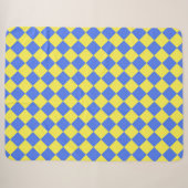 Blaues gelbes Schachbrett Diamantmuster Sherpadecke (Vorderseite (Horizontal))
