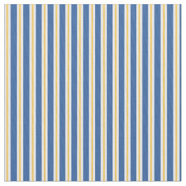 Blaues gelbes weißes vertikaler Streifen-Gewebe Stoff