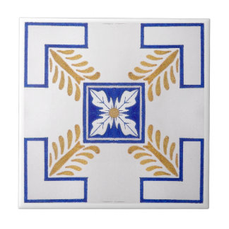 Blaues Gelbgelbes Azulejo Portugiesisches Fliesenm Fliese
