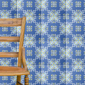 Blaues Gelbgelbes Mittelmeer Verziert Elegant Fliese