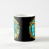 Blaues Gemstone Farbiges Virgo-Symbol Kaffeetasse (Mittel)