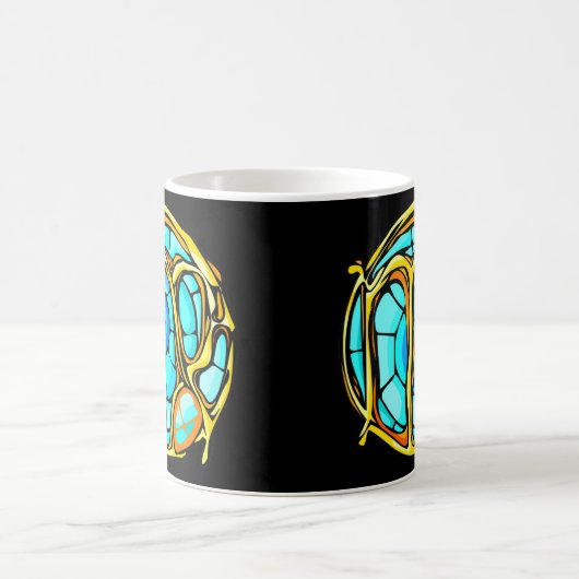 Blaues Gemstone Farbiges Virgo-Symbol Kaffeetasse (Mittel)