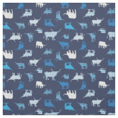 Blaues Gemustertes Langornmuster Stoff (Muster)
