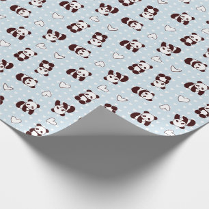 Blaues gemustertes Verpackungspapier des Geschenkpapier