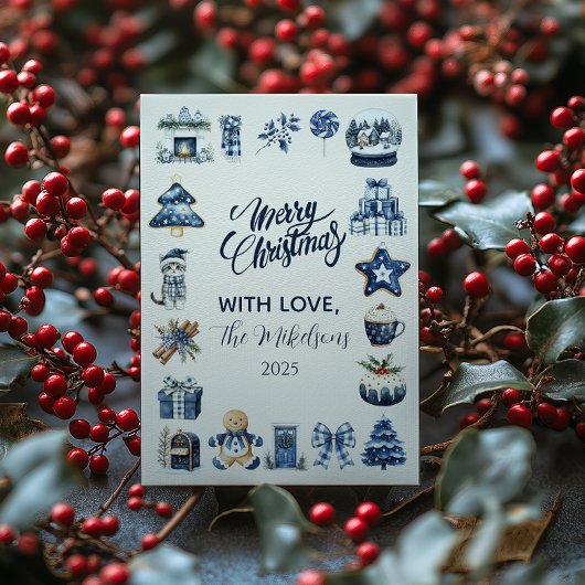 Blaues gemütliches Weihnachten