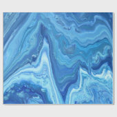 Blaues Geode Geschenkpapier (Flach)