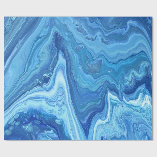 Blaues Geode Geschenkpapier (Flach)