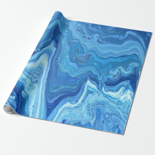Blaues Geode Geschenkpapier (Ungerollt)
