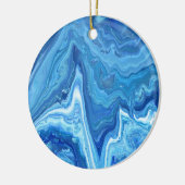 Blaues Geode Keramik Ornament (Links)