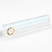 Blaues Geometrics Namensplakette