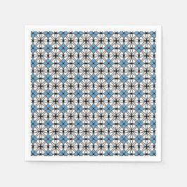 Blaues Geometrie-Muster Serviette