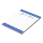 Blaues geometrisches Abstrakt Aztec Tribal Print M Notizblock (Rotiert)