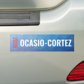Blaues geometrisches Alexandria-Ocasio-Cortez Autoaufkleber (Auf Auto)