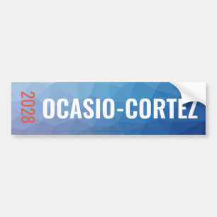 Blaues geometrisches Alexandria-Ocasio-Cortez Autoaufkleber