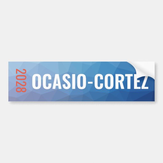 Blaues geometrisches Alexandria-Ocasio-Cortez Autoaufkleber (Vorne)