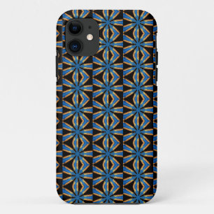 blaues geometrisches auf schwarzem Kasten Case-Mate iPhone Hülle