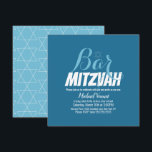 Blaues geometrisches Bar Mitzvah Einladung<br><div class="desc">Einladungen zur jüdischen Feier - Bar Mitzvah Geometrische Einladungen</div>