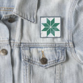 Blaues geometrisches Blume-Spanisches Flipturenspi Button (Beispiel)