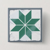 Blaues geometrisches Blume-Spanisches Flipturenspi Button (Vorderseite)