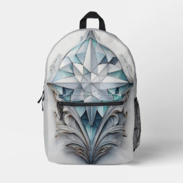 Blaues geometrisches Dekorkreuz Bedruckter Rucksack