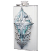 Blaues geometrisches Dekorkreuz Flachmann (Links)