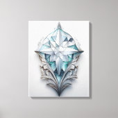 Blaues geometrisches Dekorkreuz Leinwanddruck (Vorderseite)