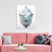 Blaues geometrisches Dekorkreuz Leinwanddruck (Insitu (Wohnzimmer))