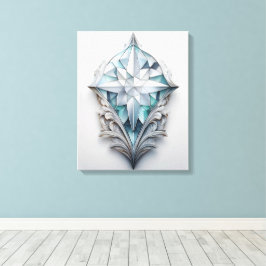 Blaues geometrisches Dekorkreuz Leinwanddruck