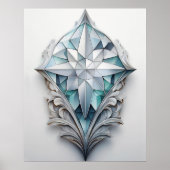 Blaues geometrisches Dekorkreuz Poster (Vorne)