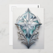 Blaues geometrisches Dekorkreuz Postkarte (Vorne/Hinten)