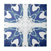 Blaues geometrisches Design Fliese (Vorderseite)