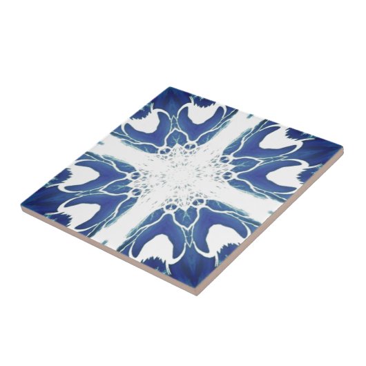 Blaues geometrisches Design Fliese (Seite)