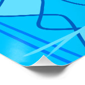 Blaues geometrisches Design Poster (Ecke)