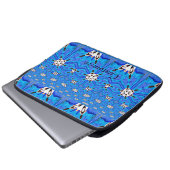 Blaues geometrisches Design Thunder_Cove Laptopschutzhülle (Vorne Knopf)