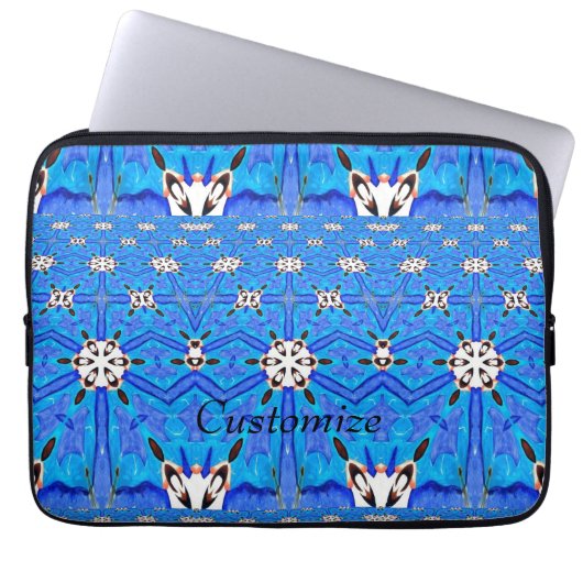Blaues geometrisches Design Thunder_Cove Laptopschutzhülle (Vorderseite)