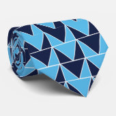 Blaues geometrisches Dreieck Krawatte (Gerollt)