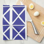 Blaues geometrisches Dreieck-Muster Geschirrtuch (Viertel Falte)