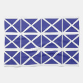 Blaues geometrisches Dreieck-Muster Geschirrtuch (Horizontal)