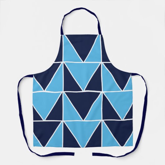 Blaues geometrisches Dreieck Schürze (Vorderseite)