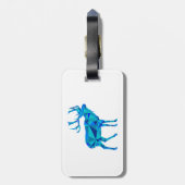 Blaues geometrisches Elch Gepäckanhänger (Rückseite vertikal)