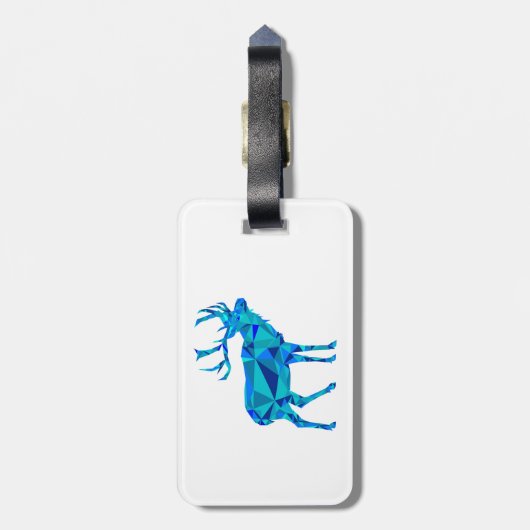 Blaues geometrisches Elch Gepäckanhänger (Rückseite vertikal)