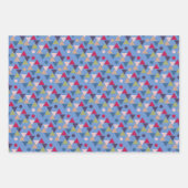 Blaues geometrisches Faltpapier Geschenkpapier Set (Vorderseite 2)