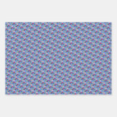Blaues geometrisches Faltpapier Geschenkpapier Set (Vorderseite)