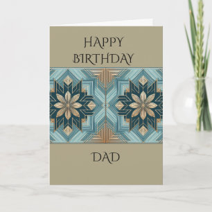 Blaues geometrisches florales Mandala Karte