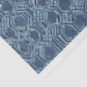 Blaues geometrisches Gewebe Seidenpapier (Ausschnitt)