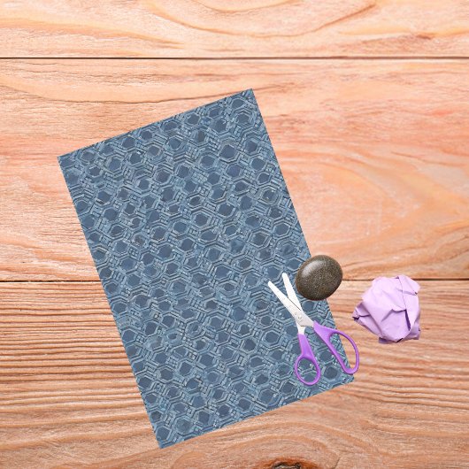 Blaues geometrisches Gewebe Seidenpapier