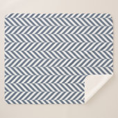 Blaues geometrisches Herringbone-Muster Sherpadecke (Vorderseite (Horizontal))