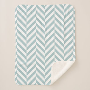 Blaues geometrisches Herringbone-Muster Sherpadecke