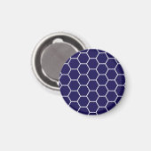 Blaues geometrisches Honeycomb Hexagon-Muster Magnet (Vorderseite/Rückseite)