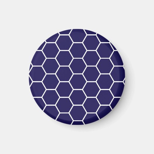 Blaues geometrisches Honeycomb Hexagon-Muster Magnet (Vorne)